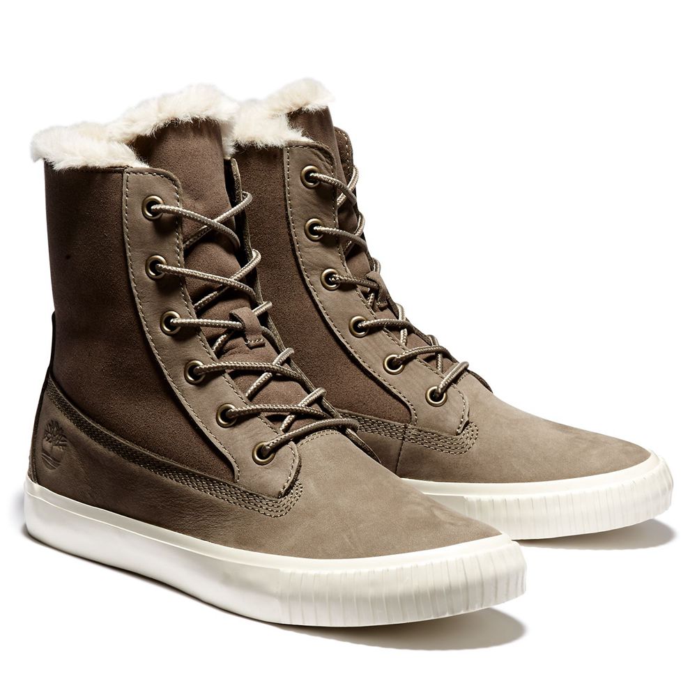 Timberland Μποτες Χιονιού Γυναικεια Ελιά - Skyla Bay Fleece Fold-Down - Greece 0628394-ZU